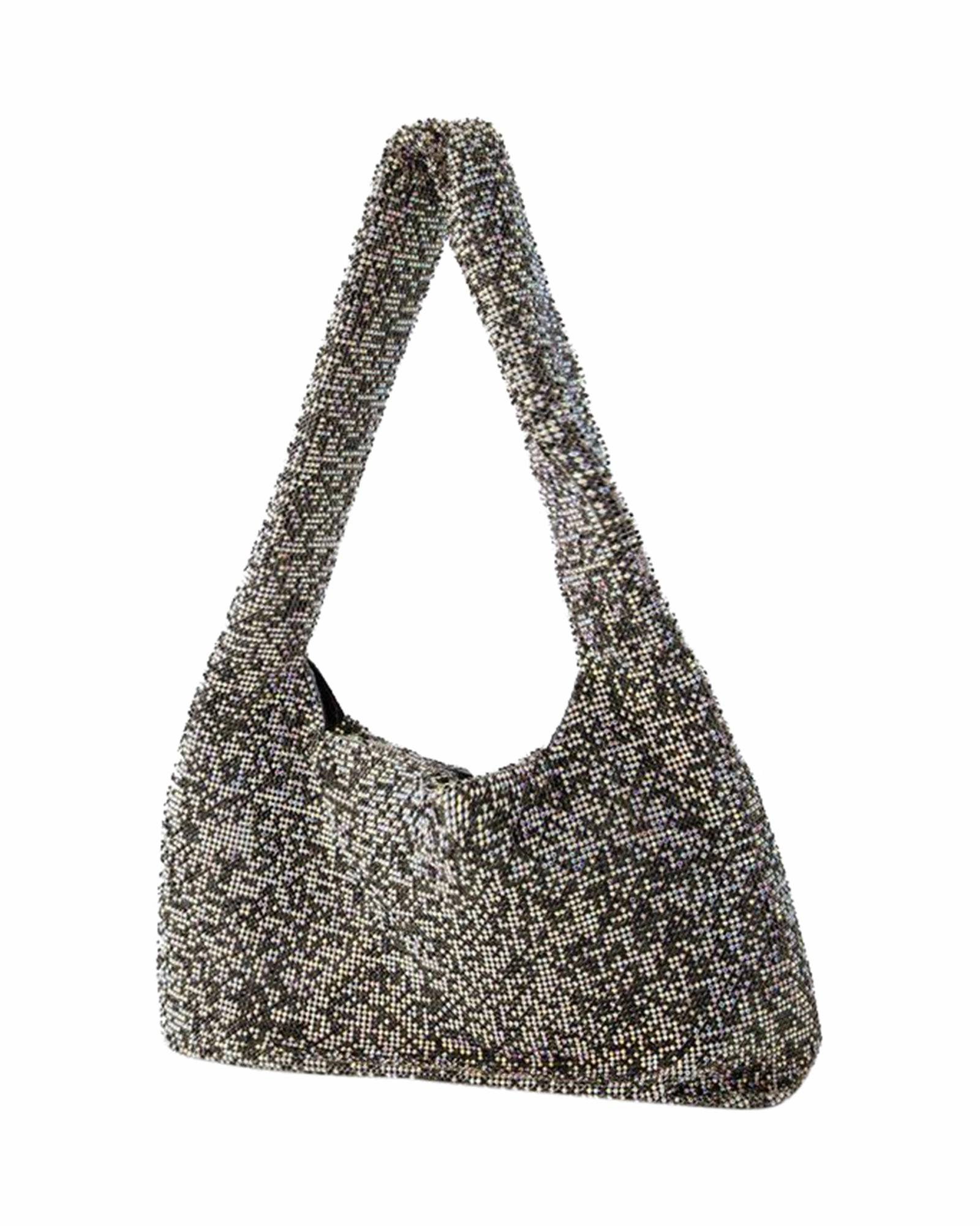 Crystal Mesh Armpit Bag - Kara - Polyster - Black Pixel