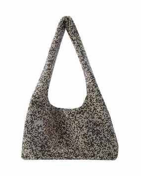 Crystal Mesh Armpit Bag - Kara - Polyster - Black Pixel
