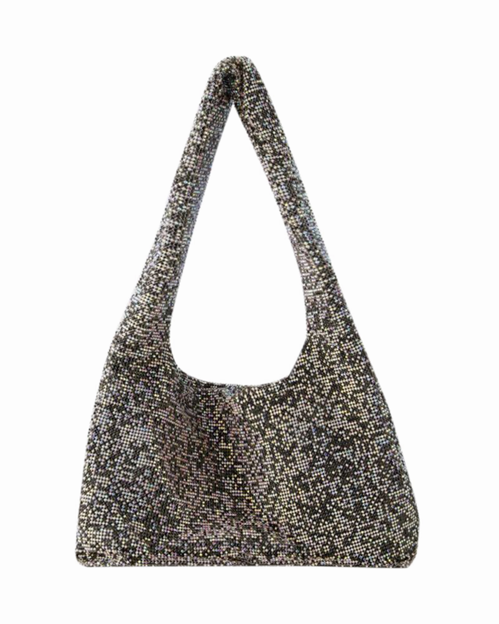 Crystal Mesh Armpit Bag - Kara - Polyster - Black Pixel