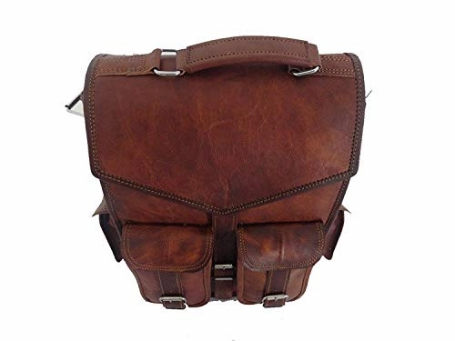 cuero Brown Vintage Leather Backpack Laptop Messenger Bag Rucksack Sling for Men Women (11" x 15")