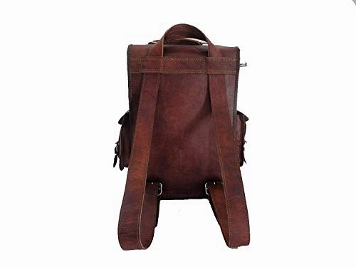 cuero Brown Vintage Leather Backpack Laptop Messenger Bag Rucksack Sling for Men Women (11" x 15")