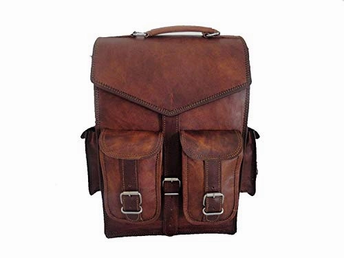 cuero Brown Vintage Leather Backpack Laptop Messenger Bag Rucksack Sling for Men Women (11" x 15")