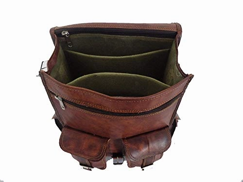 cuero Brown Vintage Leather Backpack Laptop Messenger Bag Rucksack Sling for Men Women (11" x 15")