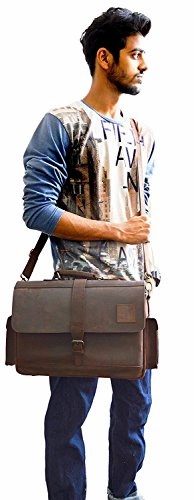 Cuero Genuine Leather Messenger Bag For Men Mens Shoulder bag 15.6 laptop briefcase for office