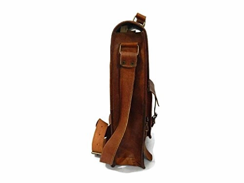 CUERO SHOP 15" Men's Genuine Leather Messenger Bag Laptop case Vertical Satchel Shoulder Bag
