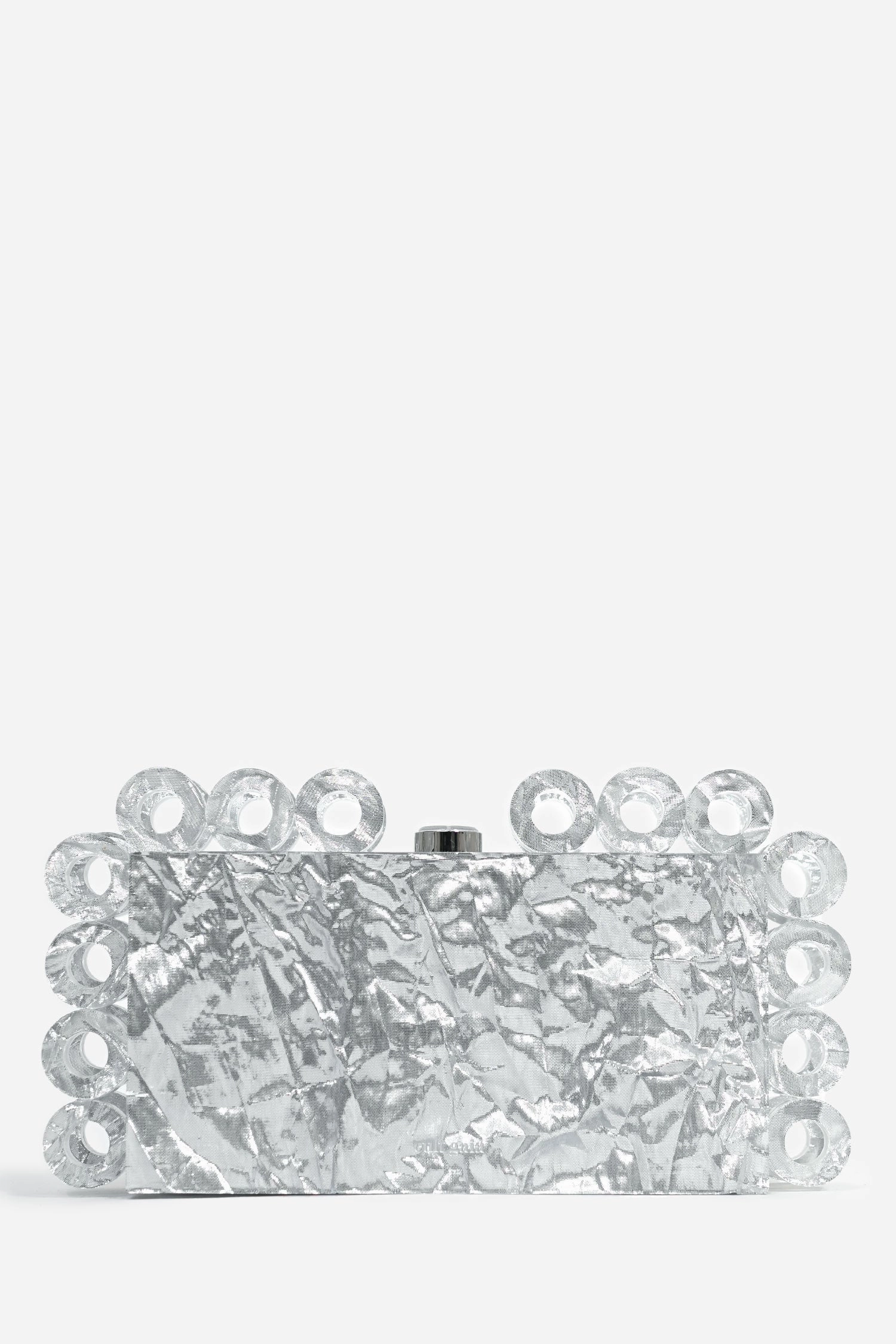 Cult Gaia Silver Acrylic 'Harlow' Clutch