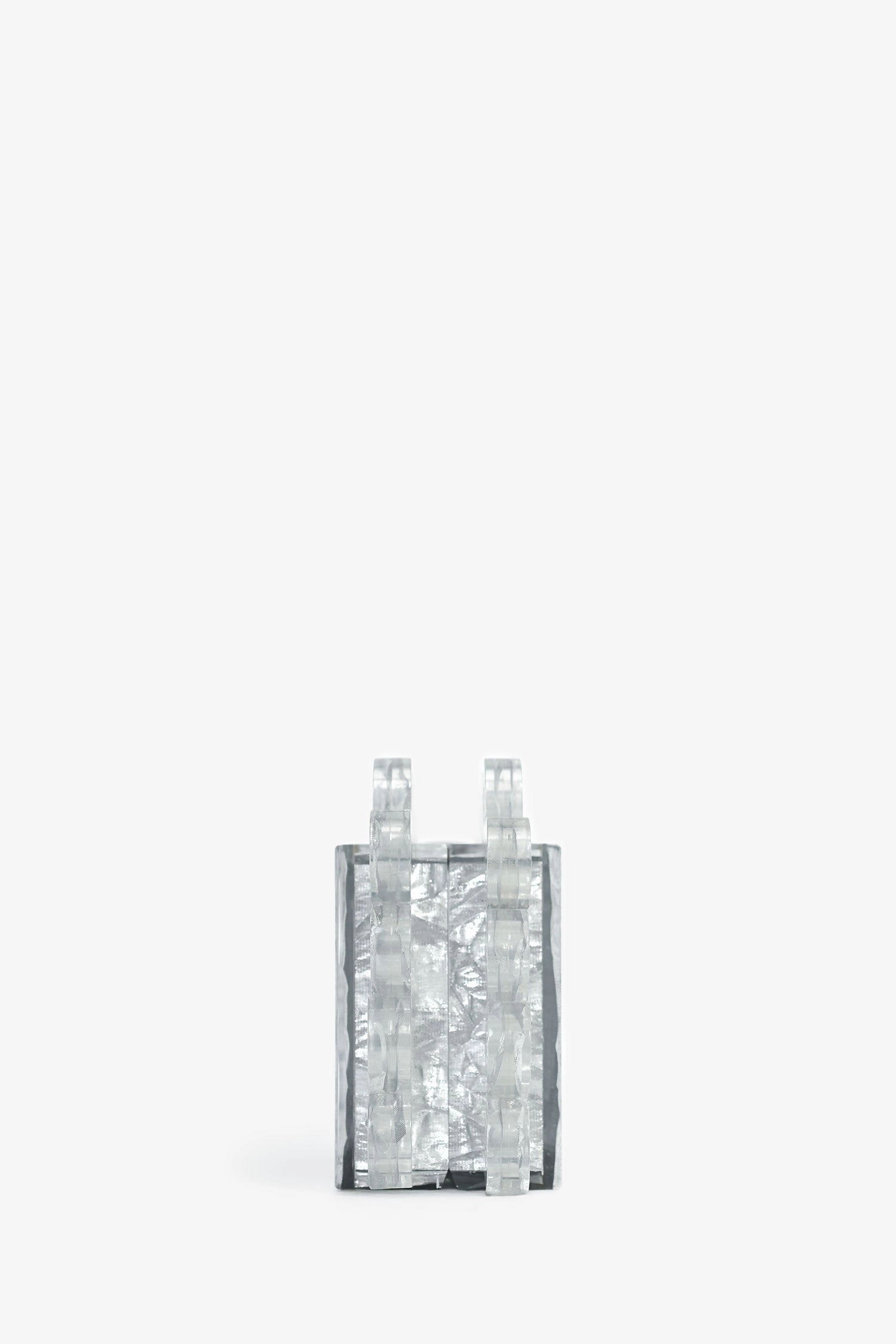 Cult Gaia Silver Acrylic 'Harlow' Clutch