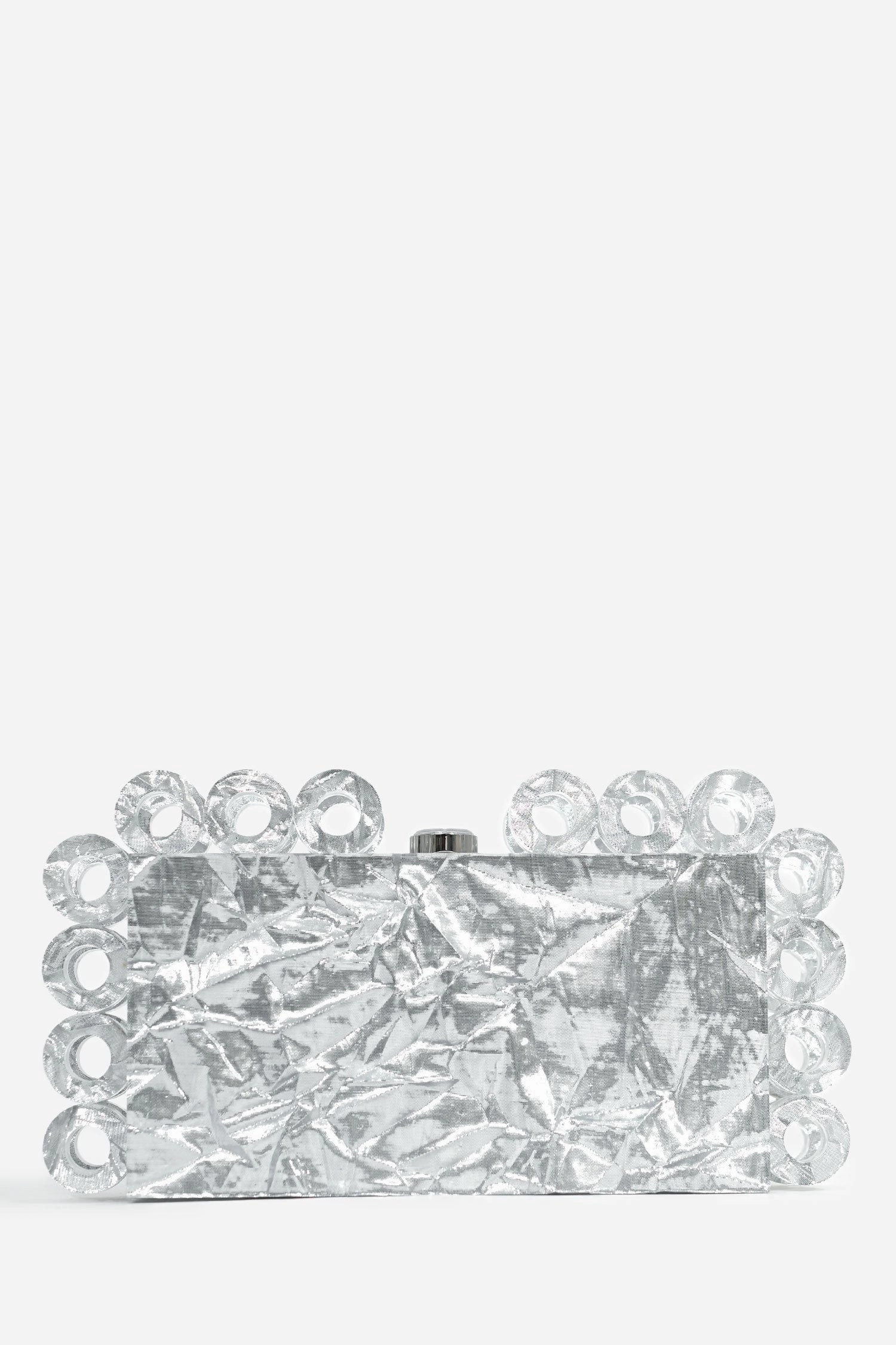 Cult Gaia Silver Acrylic 'Harlow' Clutch