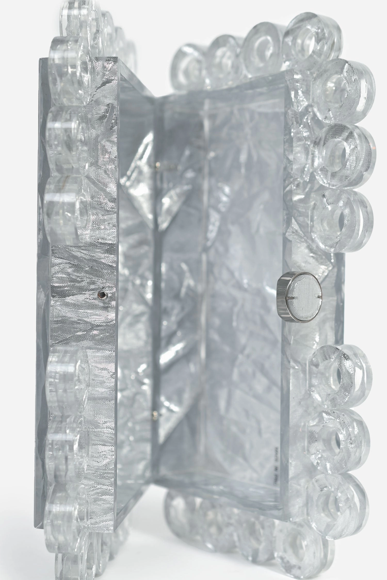 Cult Gaia Silver Acrylic 'Harlow' Clutch