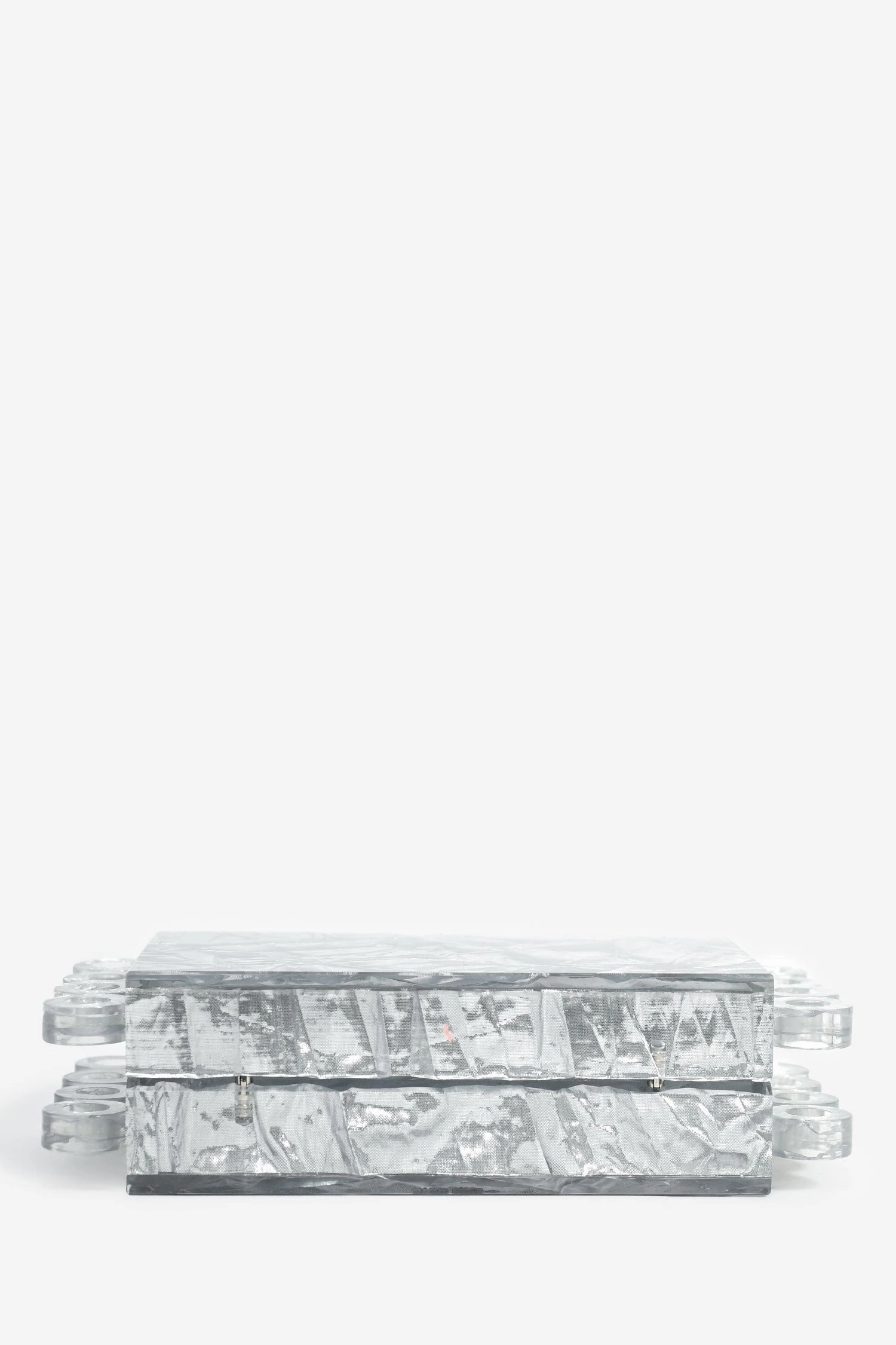 Cult Gaia Silver Acrylic 'Harlow' Clutch