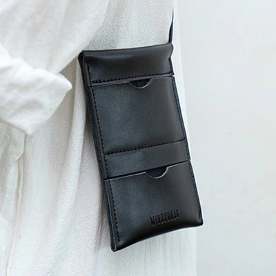 Cute Black LEATHER Phone Purse WOMEN SHOULDER BAG Slim Phone Crossbody Purse FOR WOMEN