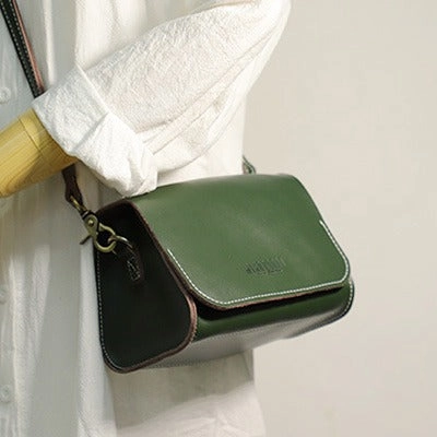 Cute Black LEATHER Small Side Bag Handmade WOMEN Crossbody BAG Phone Purse FOR WOMEN