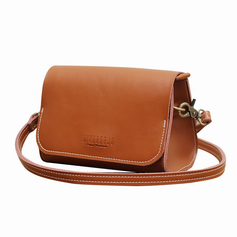 Cute Black LEATHER Small Side Bag Handmade WOMEN Crossbody BAG Phone Purse FOR WOMEN