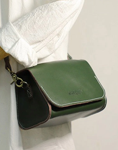 Cute Black LEATHER Small Side Bag Handmade WOMEN Crossbody BAG Phone Purse FOR WOMEN