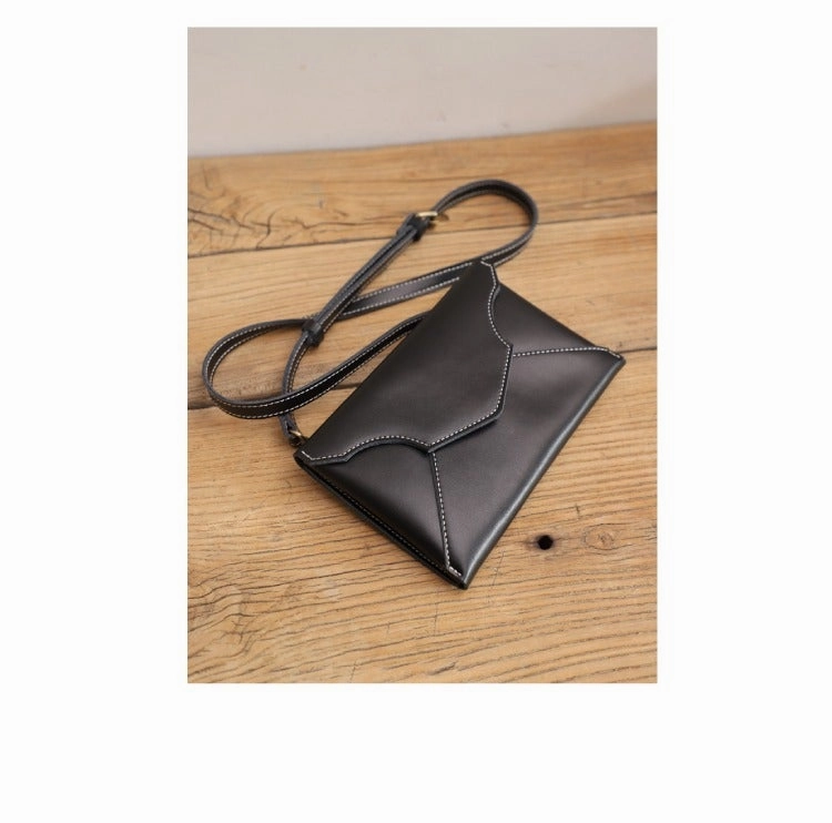 Cute Brown LEATHER Envelope WOMEN SHOULDER BAG Handmade Slim Envelope Crossbody Purse FOR WOMEN