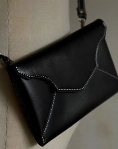 Cute Brown LEATHER Envelope WOMEN SHOULDER BAG Handmade Slim Envelope Crossbody Purse FOR WOMEN