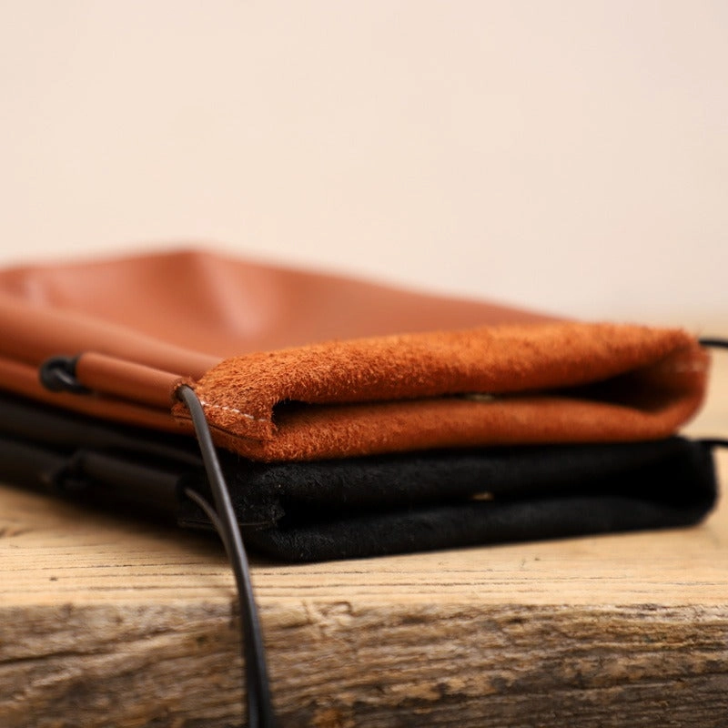 Cute Brown LEATHER Side Bag Phone WOMEN SHOULDER BAG Slim Phone Crossbody Pouch FOR WOMEN
