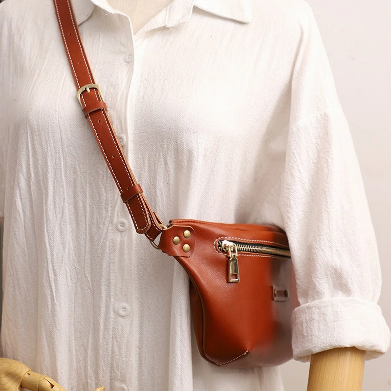 Cute Brown LEATHER Sling Bag Womens Side Bag WOMEN SHOULDER BAG Small Crossbody Purse FOR WOMEN