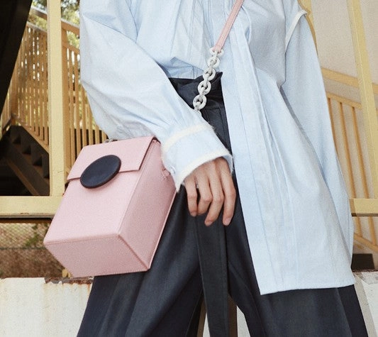 Cute Leather Pink Womens Mini Box Chain Purse Box Shoulder Bag for Women