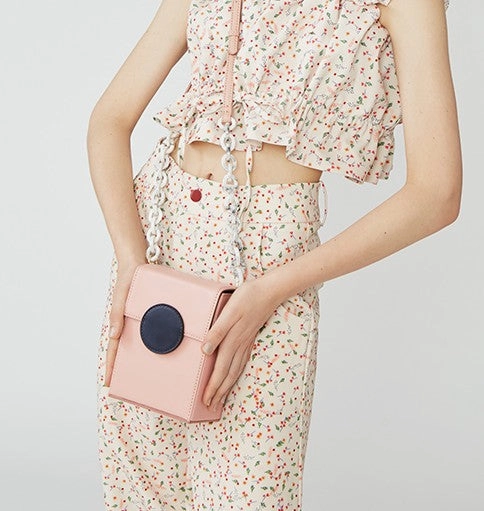 Cute Leather Pink Womens Mini Box Chain Purse Box Shoulder Bag for Women