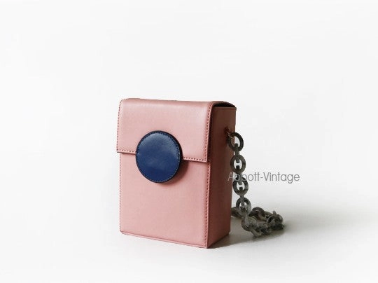 Cute Leather Pink Womens Mini Box Chain Purse Box Shoulder Bag for Women