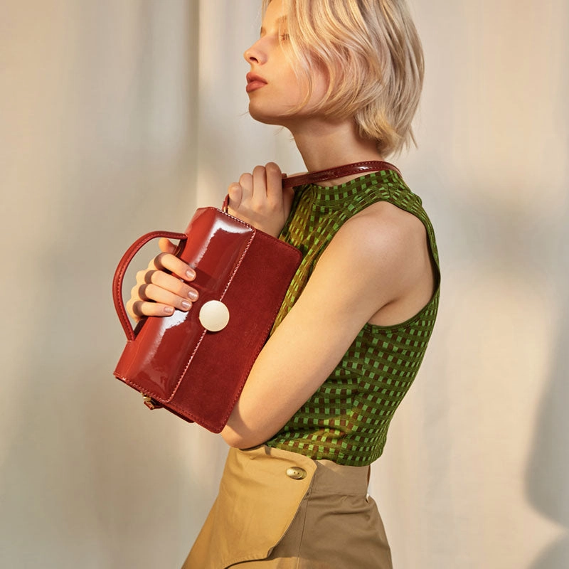 Cute Leather Red Womens Handbag Crossbody Bag Purse Shoulder Bag for Women