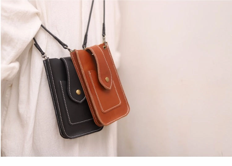 Cute LEATHER Slim Side Bags Pouch Phone WOMEN SHOULDER BAG Phone Crossbody Pouch FOR WOMEN