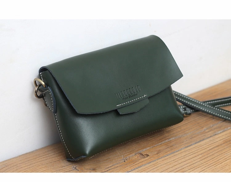 Cute LEATHER Small Side Bag Brown WOMEN SHOULDER BAG Small Handmade Crossbody Purse FOR WOMEN