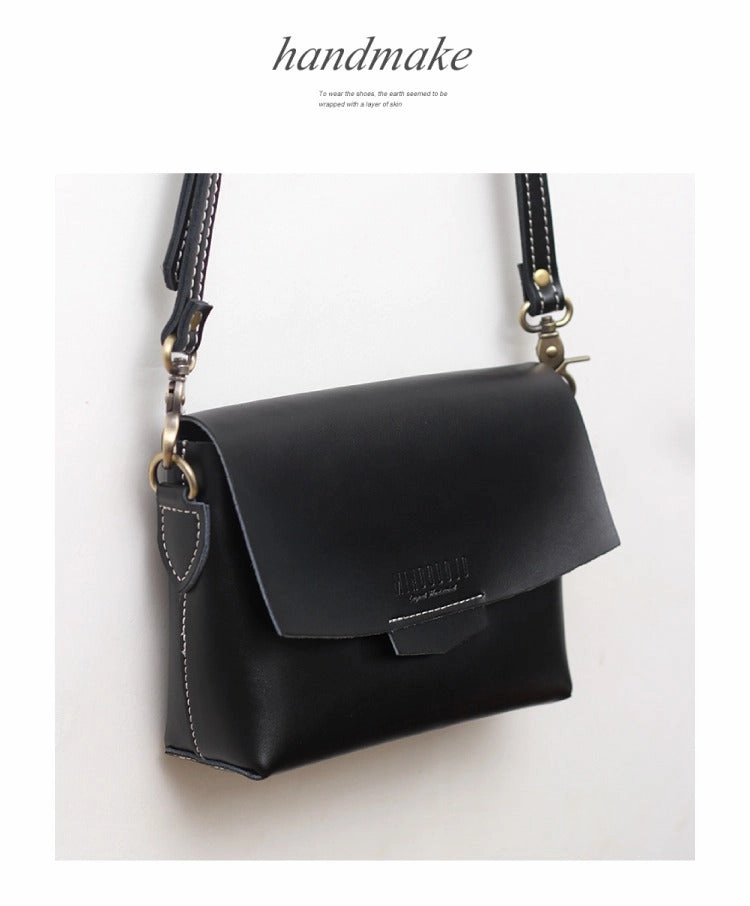 Cute LEATHER Small Side Bag Brown WOMEN SHOULDER BAG Small Handmade Crossbody Purse FOR WOMEN