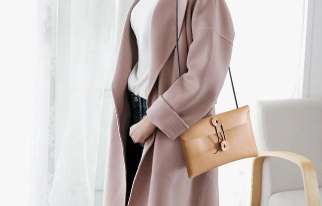 Cute LEATHER WOMEN File SHOULDER BAG Envelope Crossbody Purse FOR WOMEN