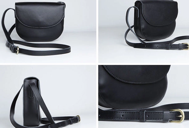 Cute Leather Women Round Crossbody Bag Shoulder Bag Purse for Women