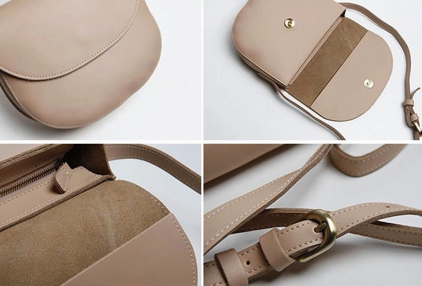 Cute Leather Women Round Crossbody Bag Shoulder Bag Purse for Women