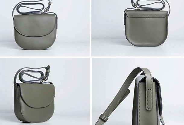 Cute Leather Women Round Crossbody Bag Shoulder Bag Purse for Women