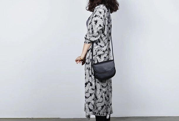 Cute Leather Women Round Crossbody Bag Shoulder Bag Purse for Women