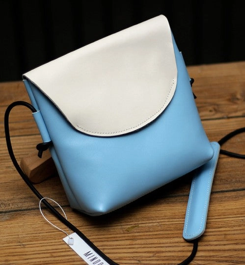 Cute LEATHER WOMEN SHOULDER BAG Contrast Color Crossbody Purses FOR WOMEN