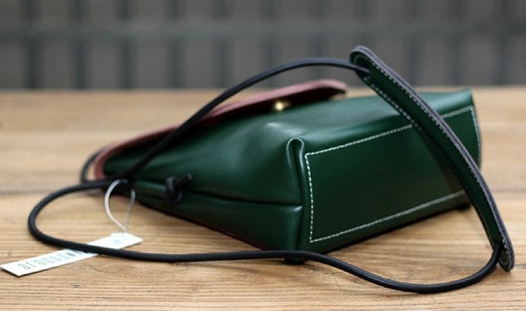 Cute LEATHER WOMEN SHOULDER BAG Contrast Color Crossbody Purses FOR WOMEN
