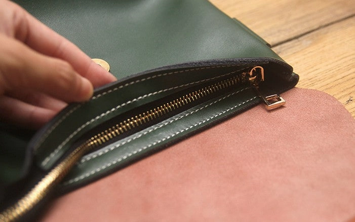 Cute LEATHER WOMEN SHOULDER BAG Contrast Color Crossbody Purses FOR WOMEN