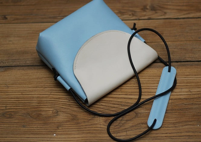 Cute LEATHER WOMEN SHOULDER BAG Contrast Color Crossbody Purses FOR WOMEN