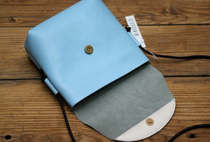 Cute LEATHER WOMEN SHOULDER BAG Contrast Color Crossbody Purses FOR WOMEN