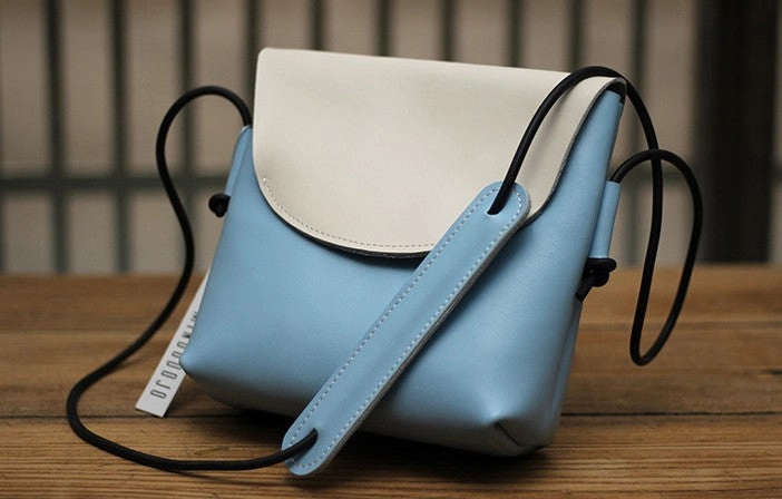 Cute LEATHER WOMEN SHOULDER BAG Contrast Color Crossbody Purses FOR WOMEN