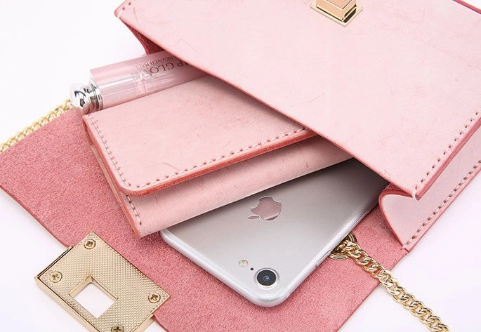 Cute Leather Womens Fashion Small Chain Shoulder Purse Chain Crossbody Bag for Women