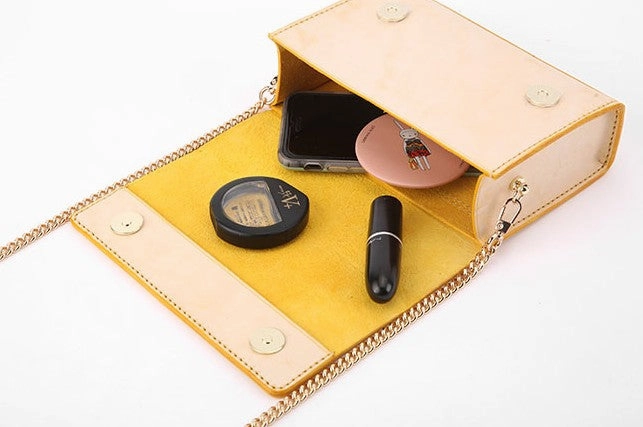 Cute Leather Womens Mini Chain Purse Makeup Fashion Handbags Chain Shoulder Bag for Women