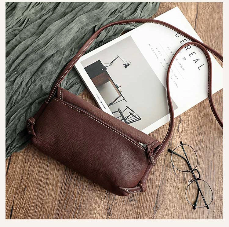 Cute Tan Leather Small Crossbody bag for Women Leather Small Shoulder Bag for Women