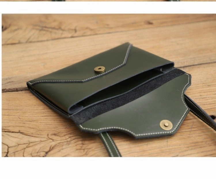 Cute Wine LEATHER Envelope WOMEN SHOULDER BAG Handmade Slim Envelope Crossbody Purse FOR WOMEN