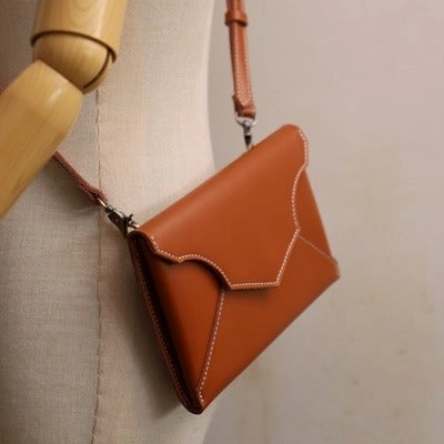 Cute Wine LEATHER Envelope WOMEN SHOULDER BAG Handmade Slim Envelope Crossbody Purse FOR WOMEN