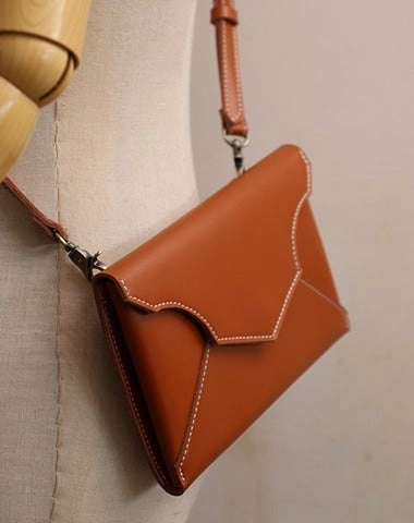Cute Wine LEATHER Envelope WOMEN SHOULDER BAG Handmade Slim Envelope Crossbody Purse FOR WOMEN