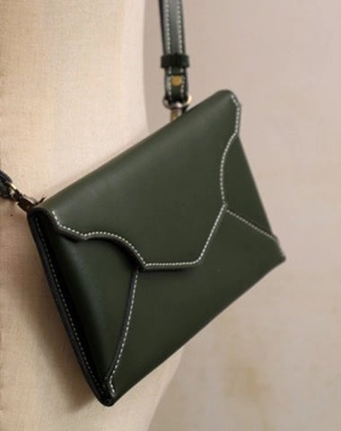 Cute Wine LEATHER Envelope WOMEN SHOULDER BAG Handmade Slim Envelope Crossbody Purse FOR WOMEN