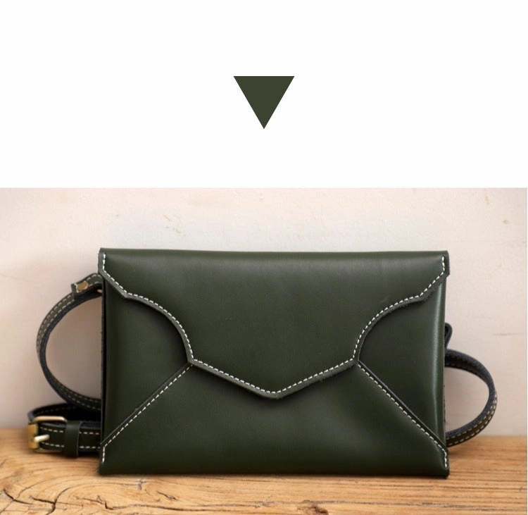 Cute Wine LEATHER Envelope WOMEN SHOULDER BAG Handmade Slim Envelope Crossbody Purse FOR WOMEN