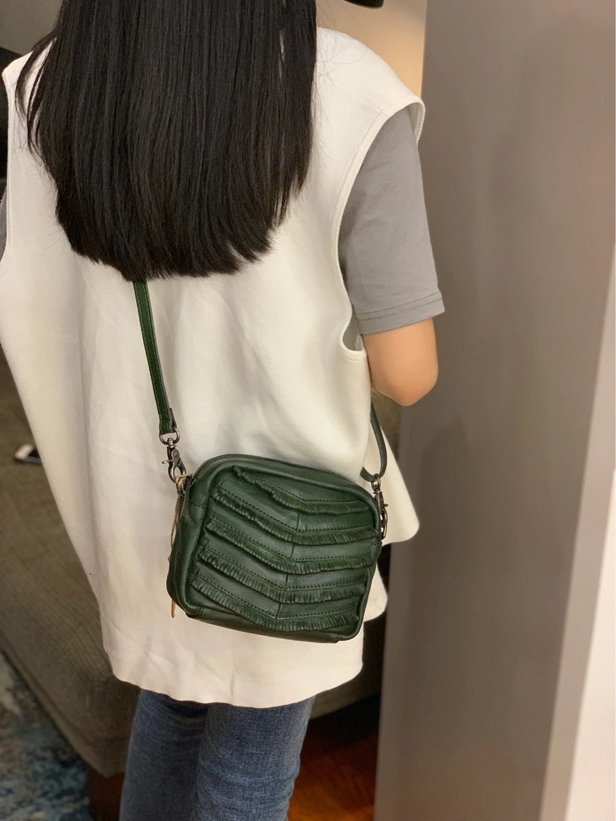 Dark Green Women's Small Side Bag Satchel Brown Vintage Shoulder Bag Square Crossbody Bag for Ladies
