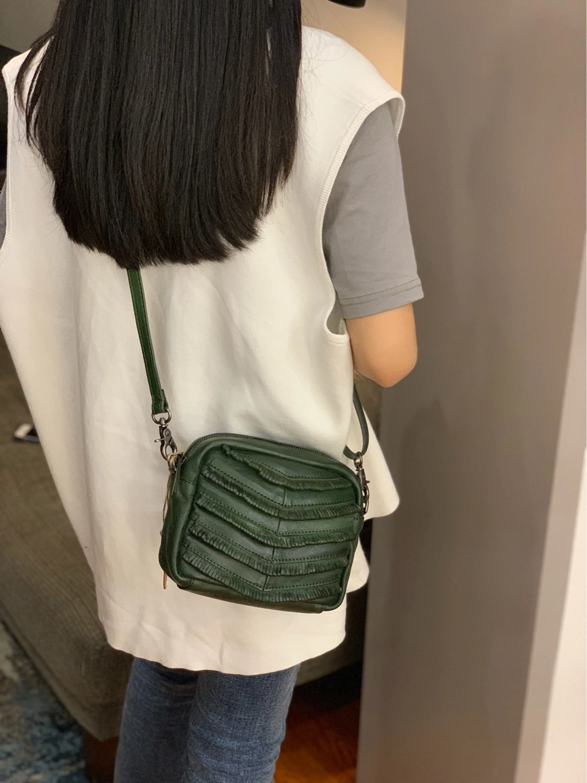 Dark Green Women's Small Side Bag Satchel Brown Vintage Shoulder Bag Square Crossbody Bag for Ladies
